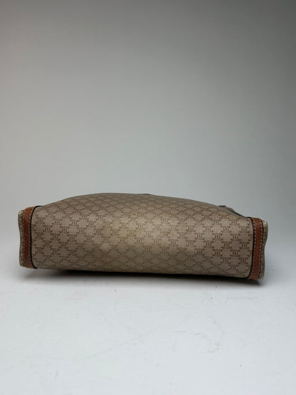 Vintage Celine Paris Triomphe Monogram Leather Clutch