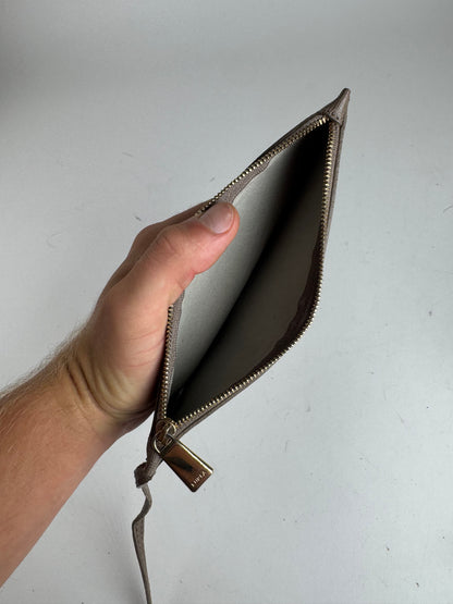 Pochette Furla vintage en cuir gris