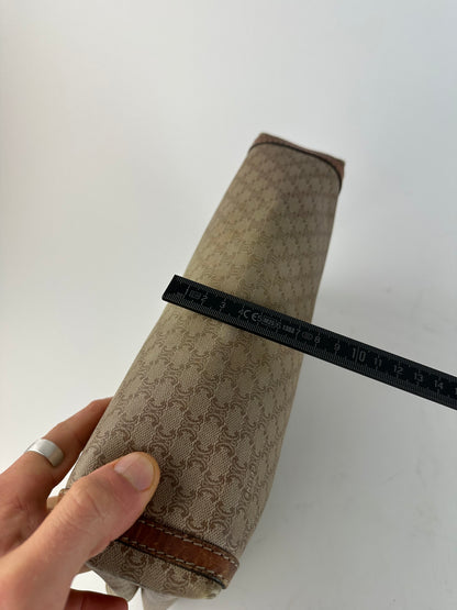 Vintage Celine Paris Triomphe Monogram Leather Clutch