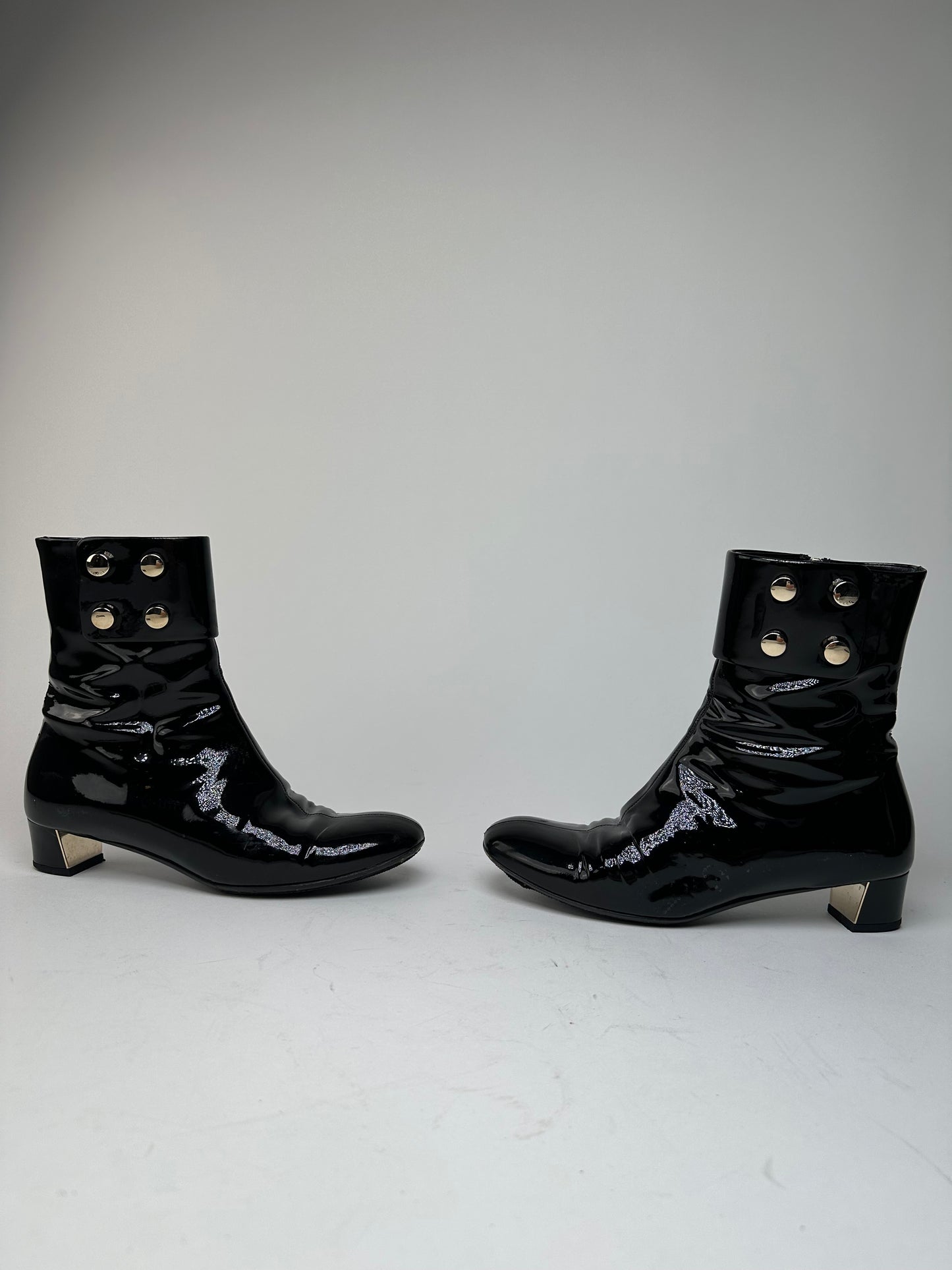 Vintage Gucci Patent Leather Heeled Boots Black EU36,5