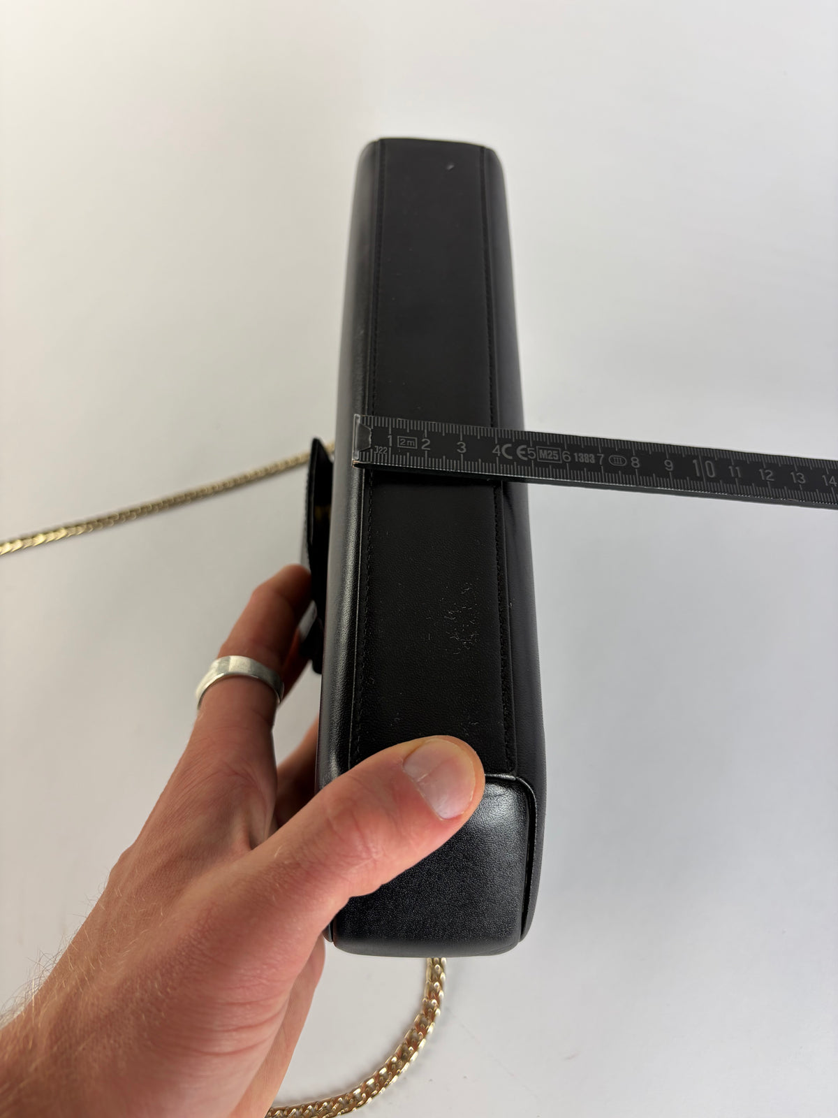 Vintage Givenchy Smooth Leather Flap Crossbody Bag Black Gold