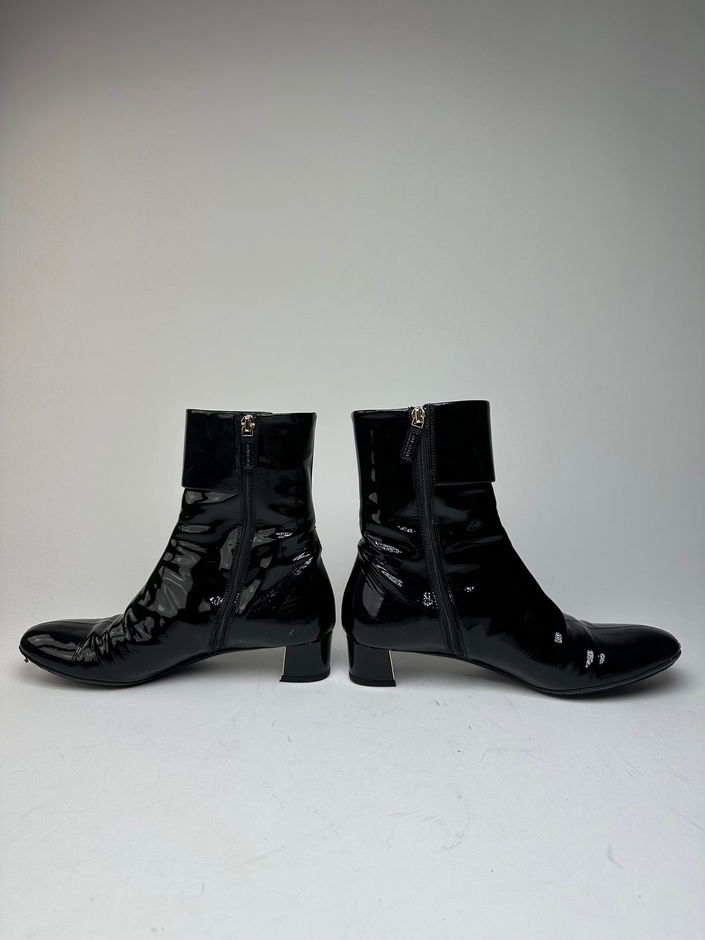 Vintage Gucci Patent Leather Heeled Boots Black EU36,5