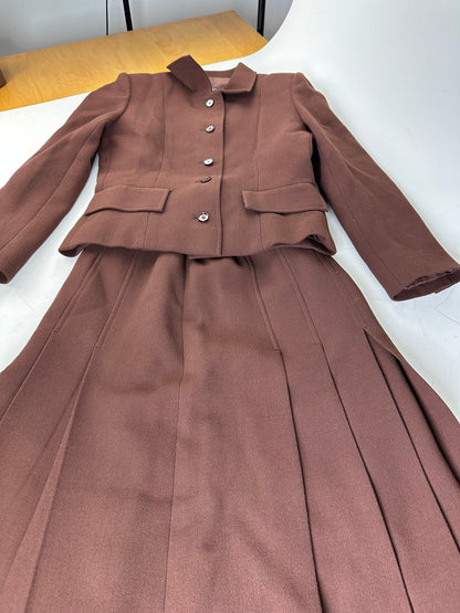 Vintage Givenchy Wool Blend Twin Set Blazer Brown M