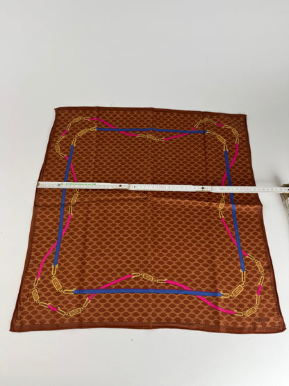 Vintage Celine Monogram Silk scarf brown
