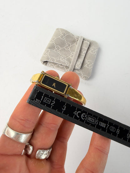 Vintage Gucci Bicolor Bracelet Watch c. Late 1980s Gold Silver Black