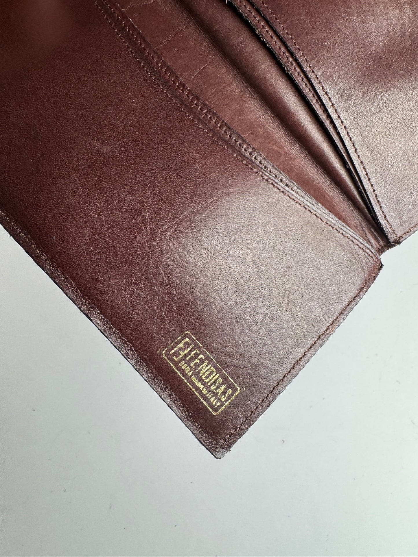 Vintage Fendi FF monogram Leather Card Holder / Wallet Brown