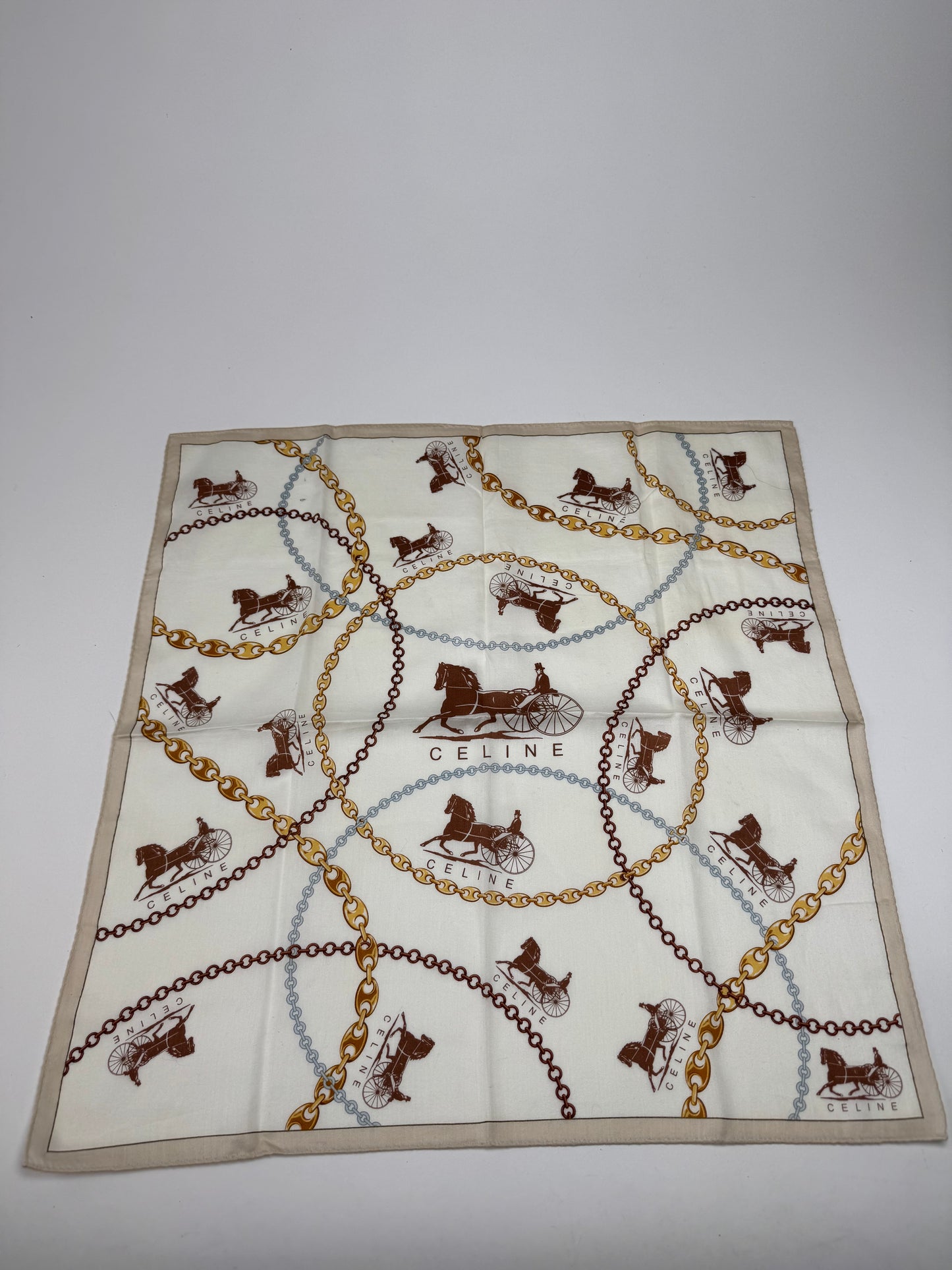Vintage Celine Paris Horse monogram Scarf