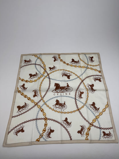 Vintage Celine Paris Horse monogram Scarf