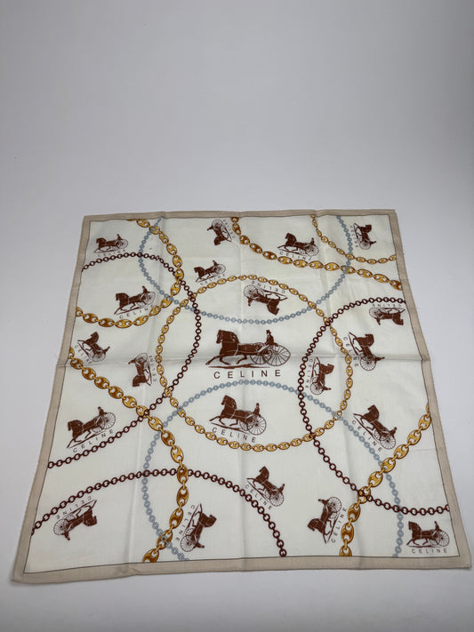 Vintage Celine Paris Horse monogram Scarf