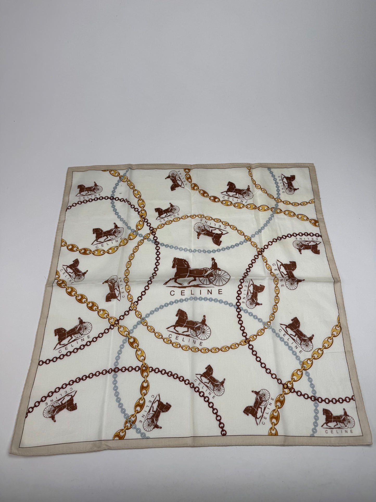 Vintage Celine Paris Horse monogram Scarf