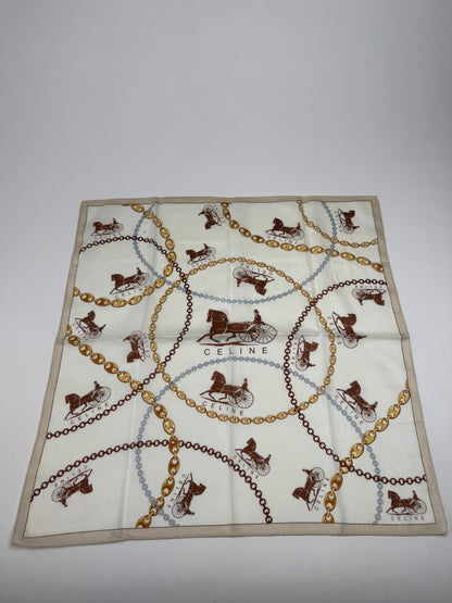 Vintage Celine Paris Horse monogram Scarf