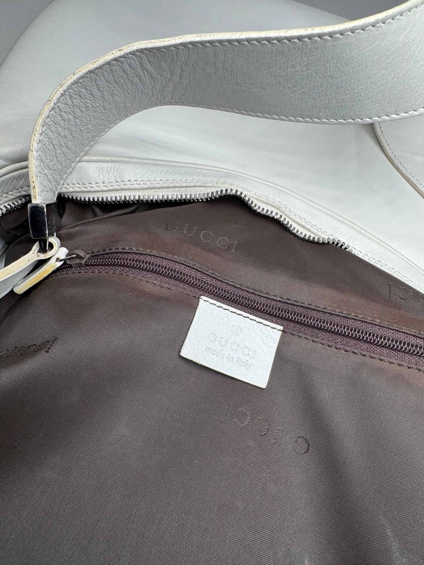 Vintage Gucci Tom Ford Leather shoulder bag white