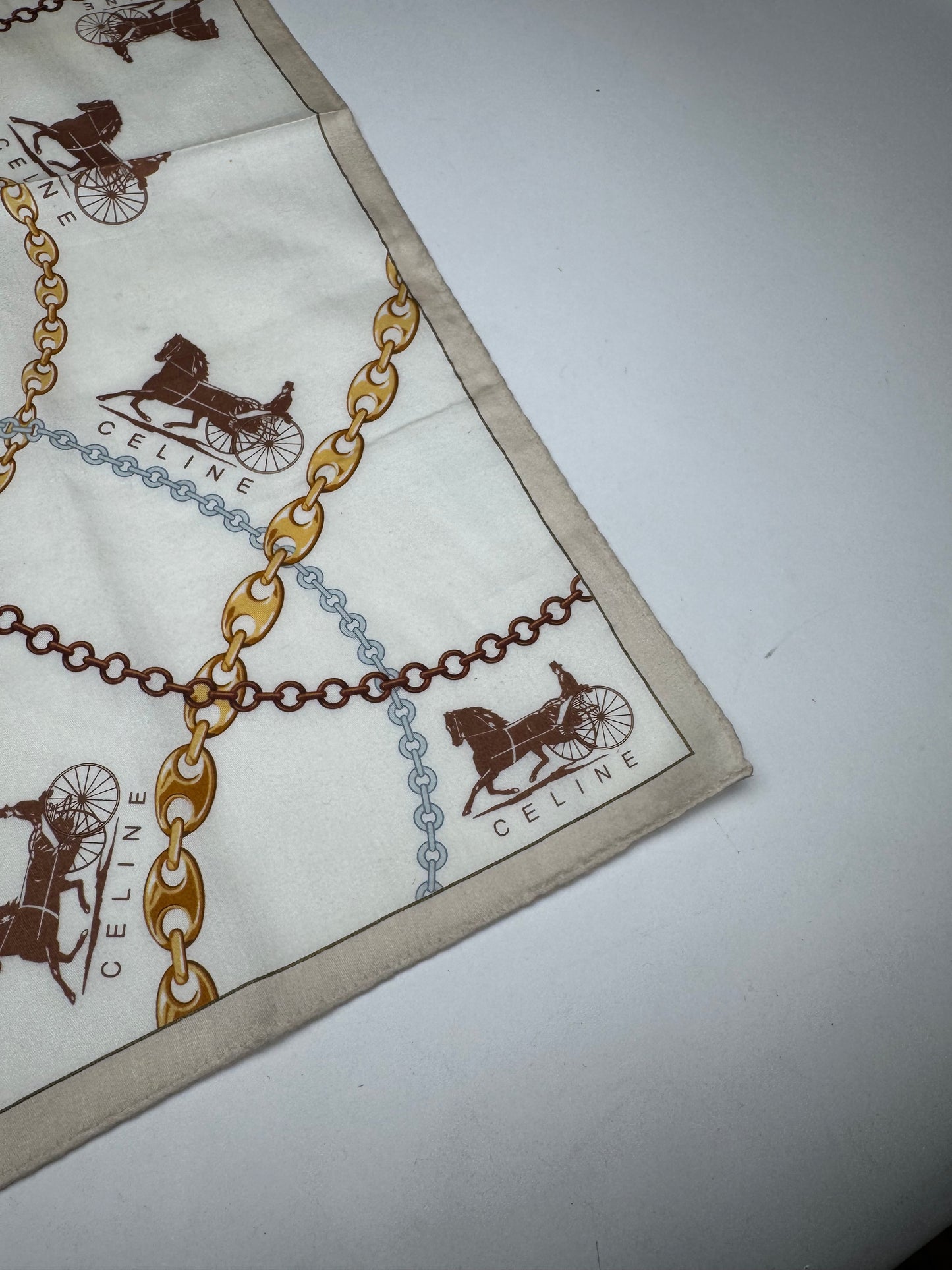 Vintage Celine Paris Horse monogram Scarf