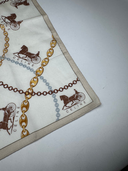 Vintage Celine Paris Horse monogram Scarf