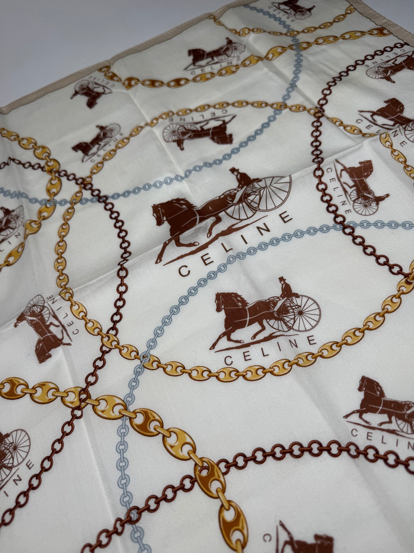 Vintage Celine Paris Horse monogram Scarf