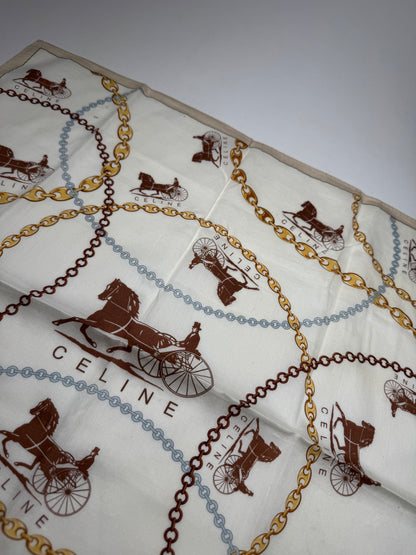 Vintage Celine Paris Horse monogram Scarf