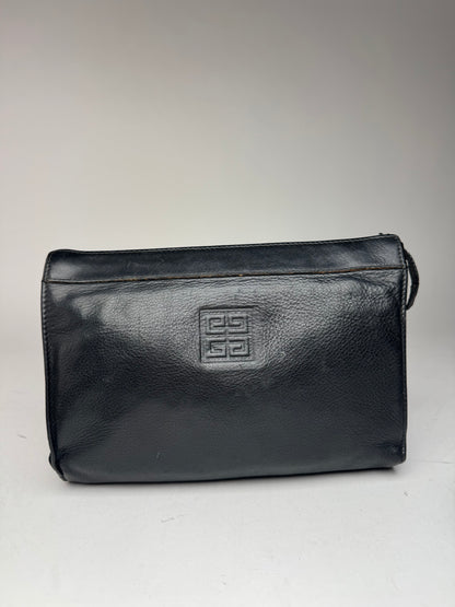 Pochette vintage en cuir noir Givenchy