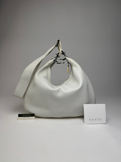 Vintage Gucci Tom Ford Leather shoulder bag white