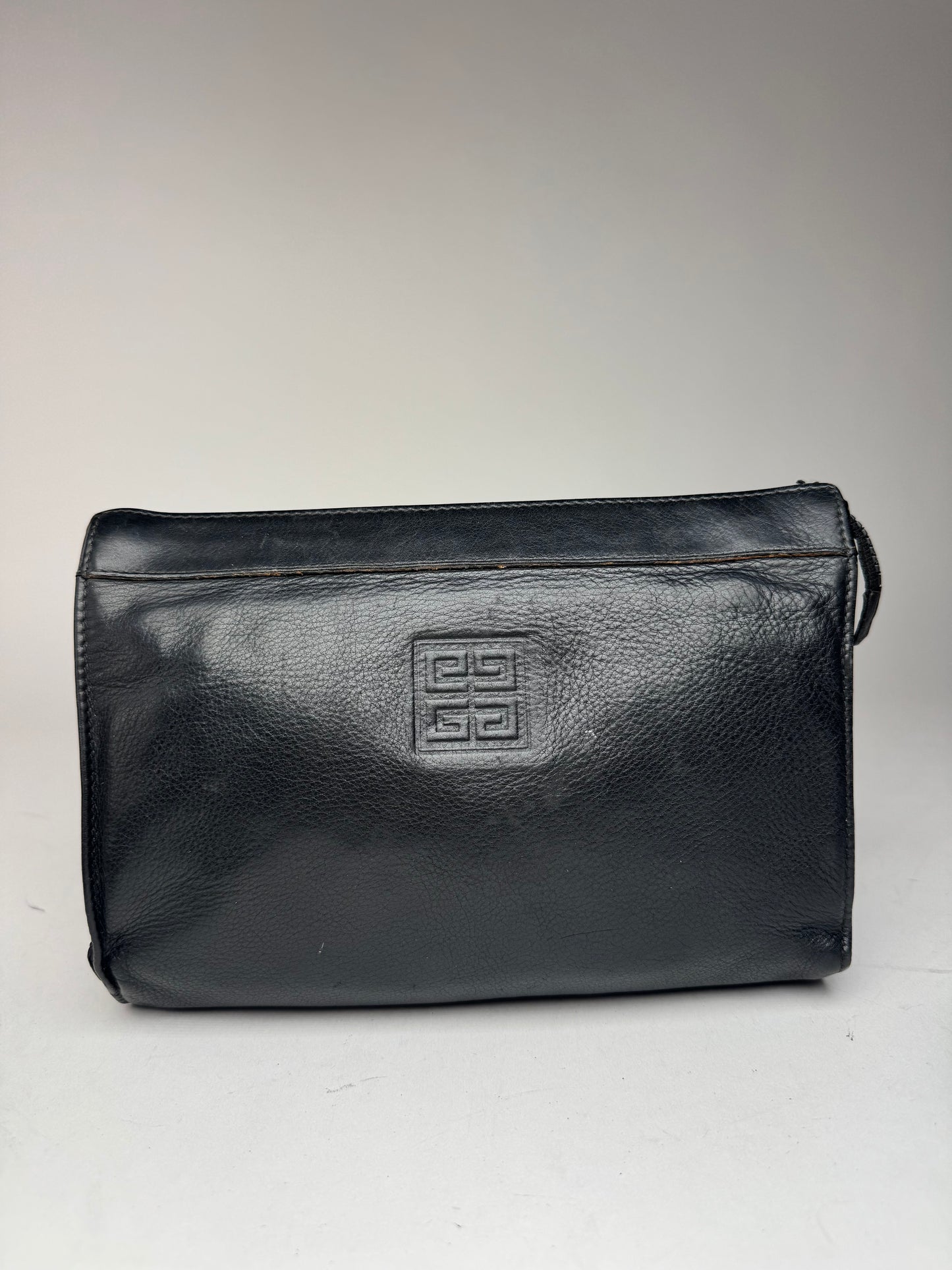 Pochette vintage en cuir noir Givenchy