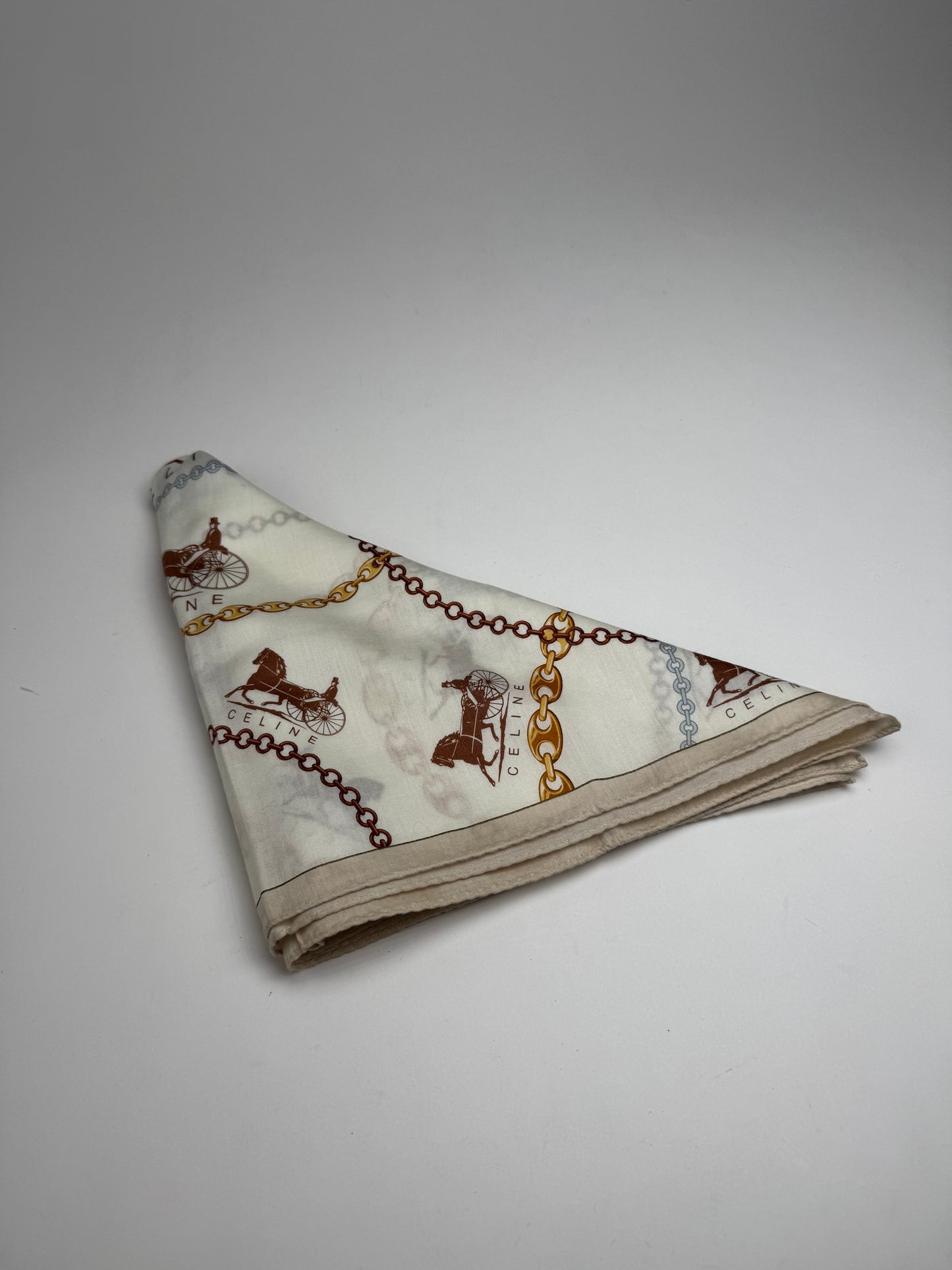 Vintage Celine Paris Horse monogram Scarf