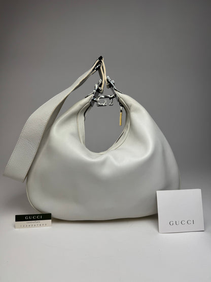 Vintage Gucci Tom Ford Leather shoulder bag white