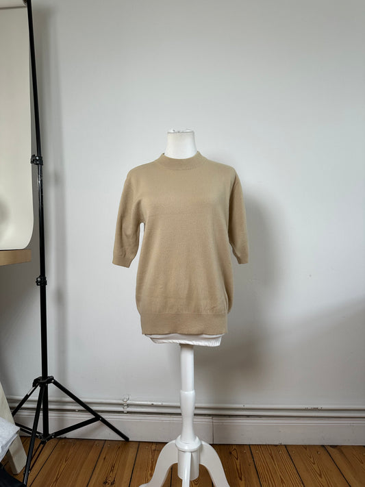 Vintage Chloe Cashmere Short Sleeve Sweater Beige L