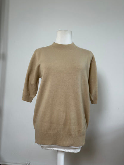 Vintage Chloe Cashmere Short Sleeve Sweater Beige L