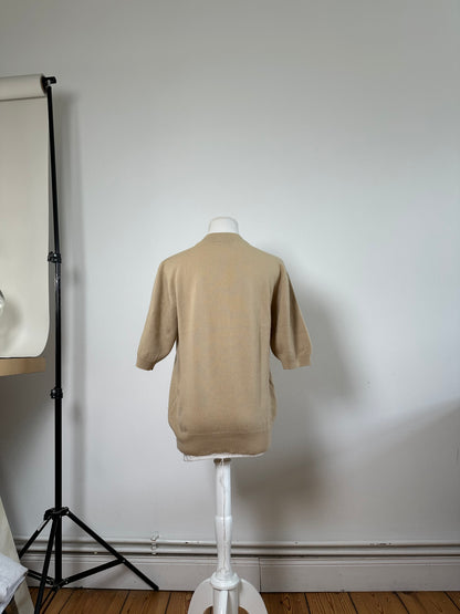Vintage Chloe Cashmere Short Sleeve Sweater Beige L