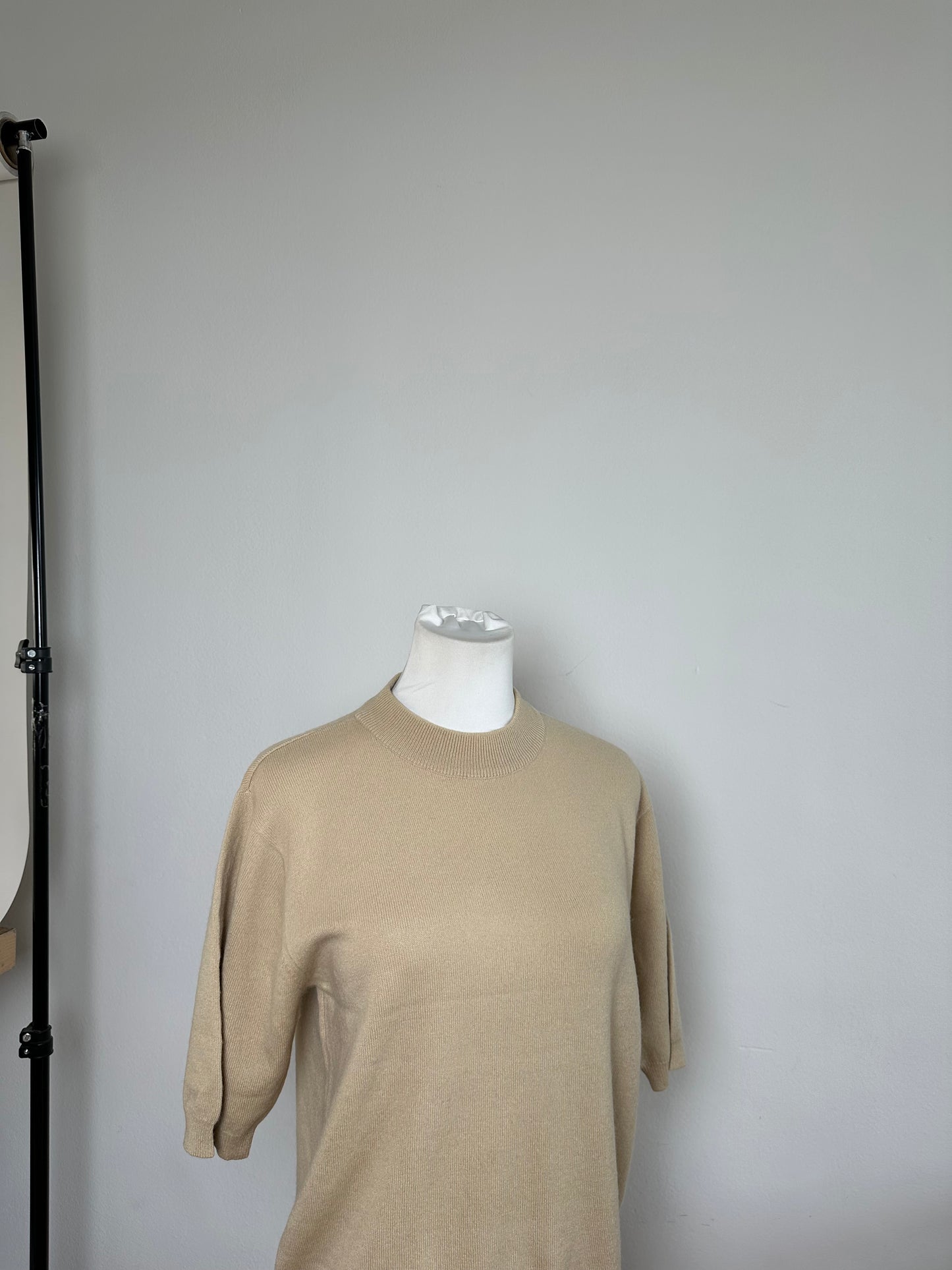 Vintage Chloe Cashmere Short Sleeve Sweater Beige L