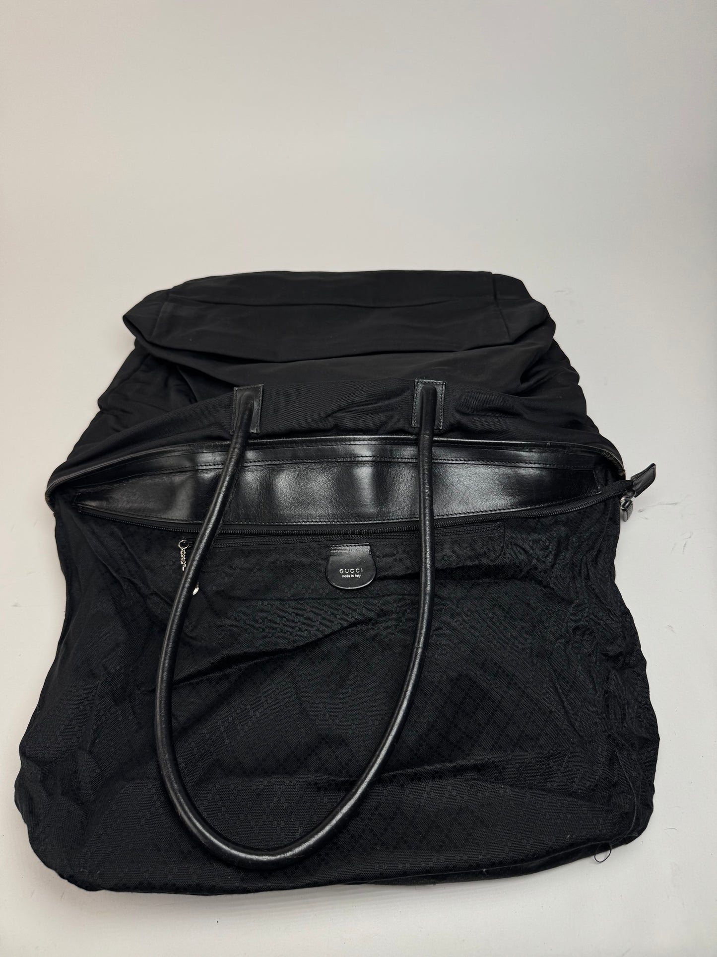 Sac vintage en cuir et coton Gucci noir