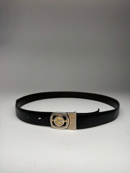 Vintage Celine Paris Sport leather belt black
