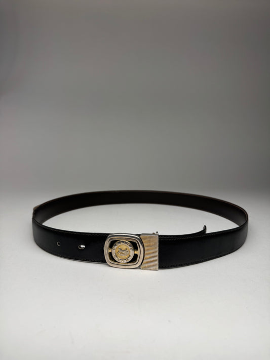 Vintage Celine Paris Sport leather belt black