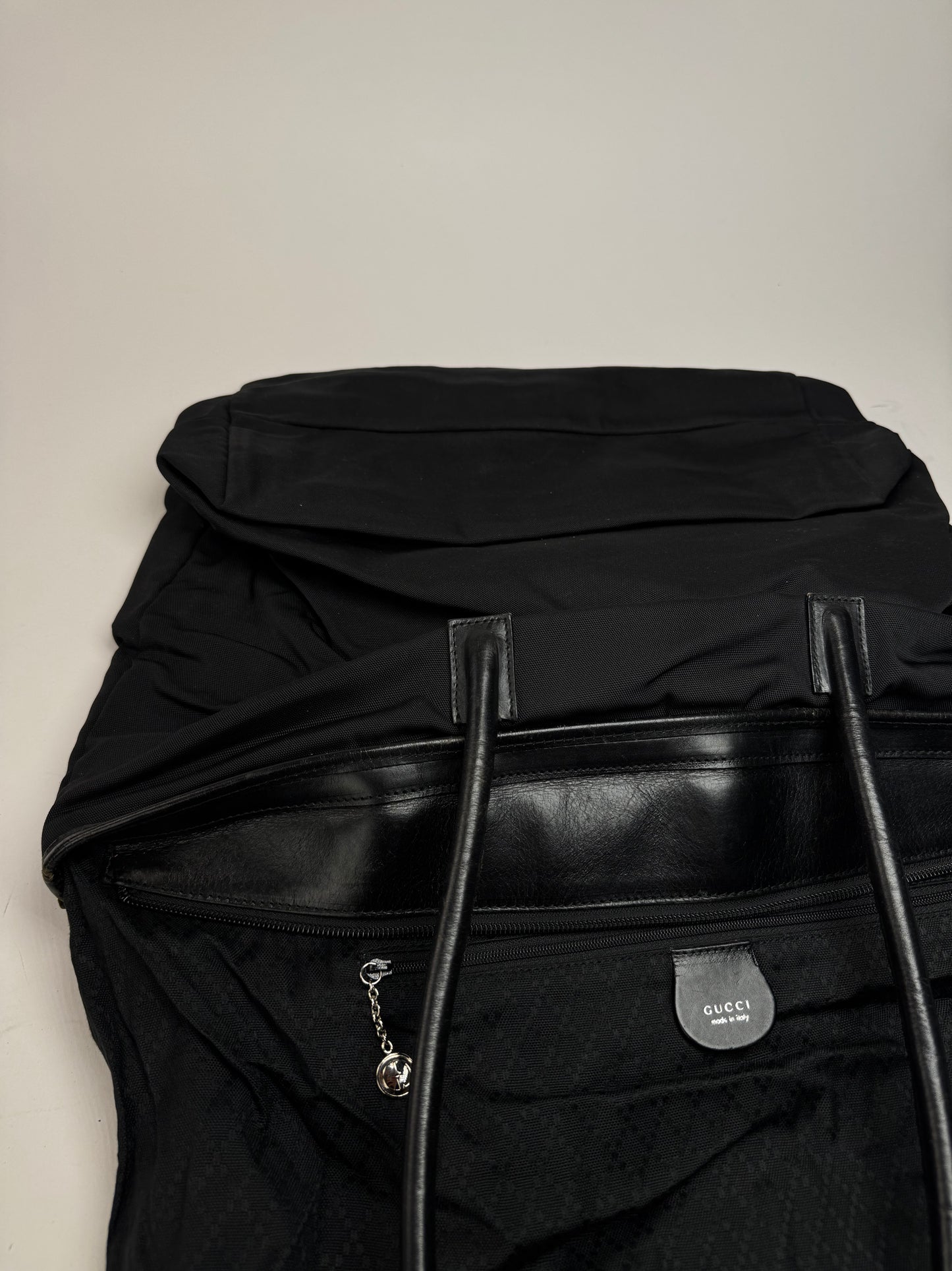 Sac vintage en cuir et coton Gucci noir