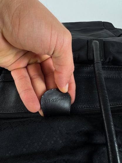 Sac vintage en cuir et coton Gucci noir