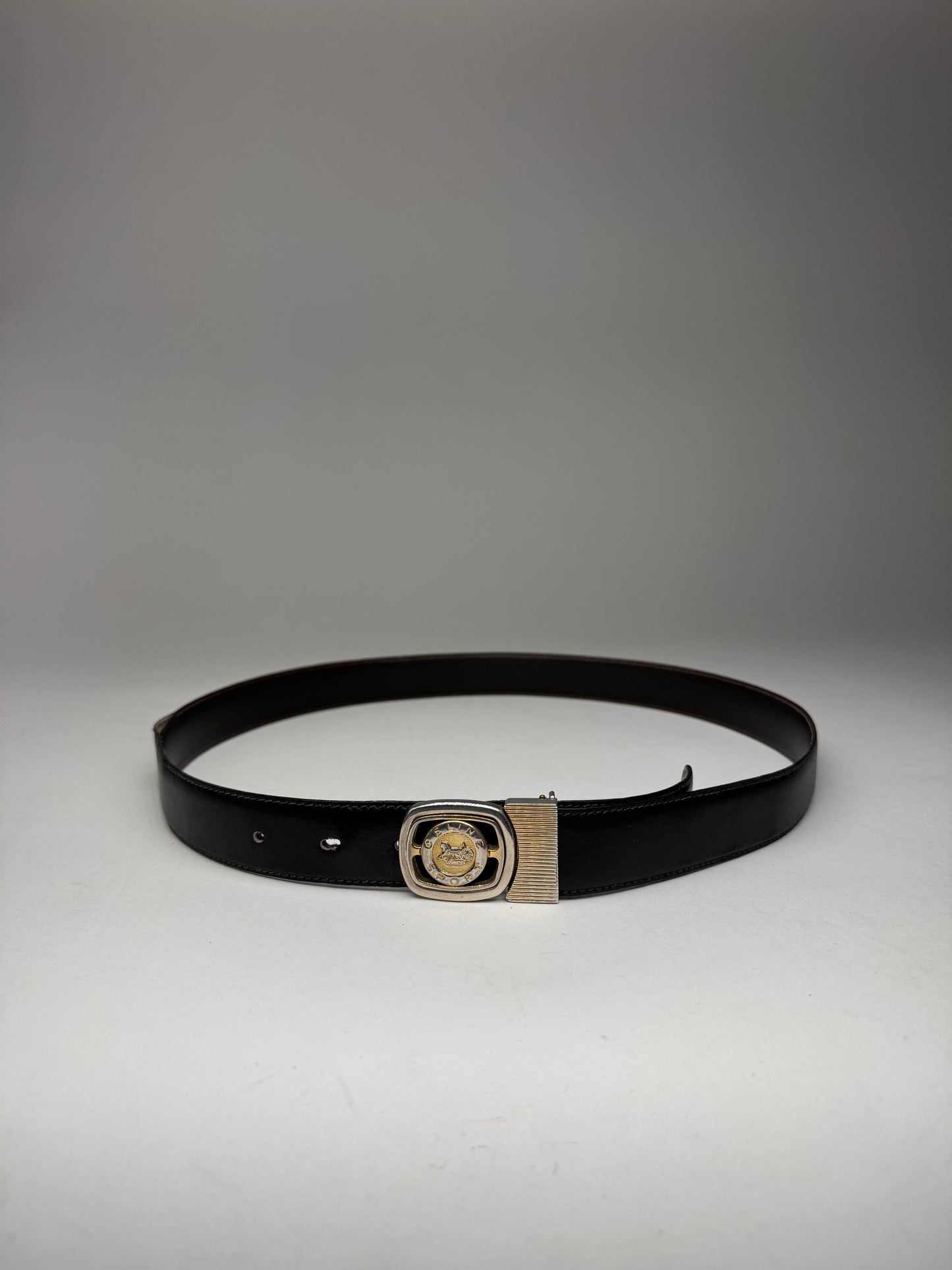 Vintage Celine Paris Sport leather belt black