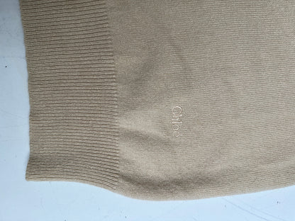 Vintage Chloe Cashmere Short Sleeve Sweater Beige L