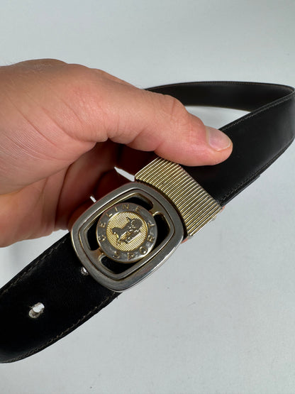 Vintage Celine Paris Sport leather belt black