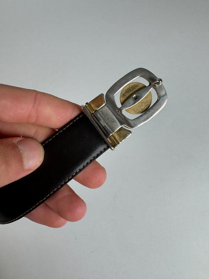 Vintage Celine Paris Sport leather belt black