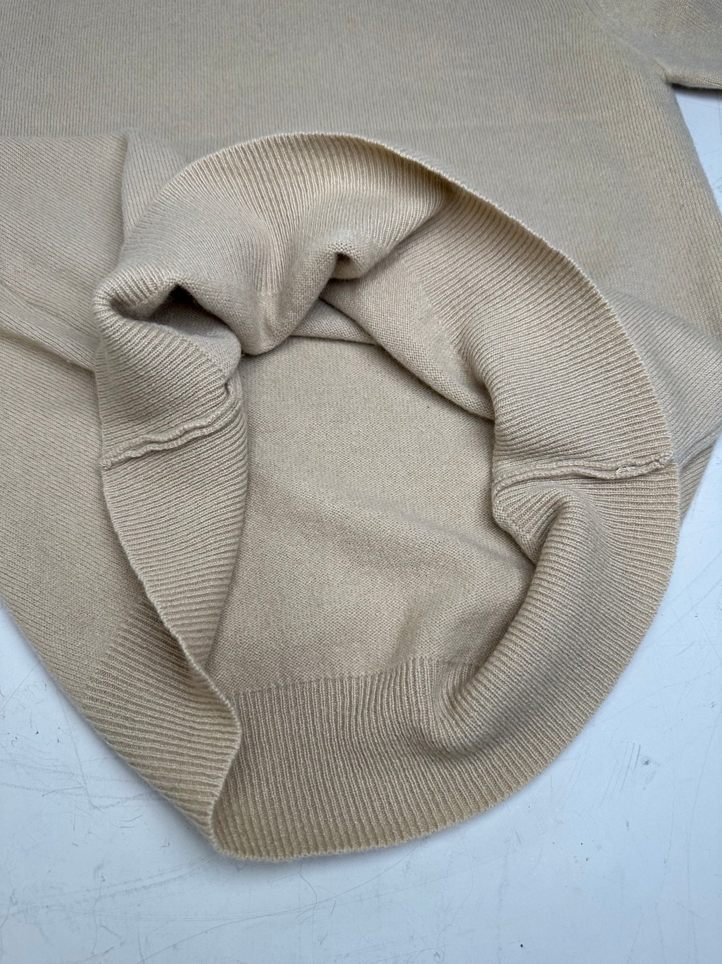 Vintage Chloe Cashmere Short Sleeve Sweater Beige L