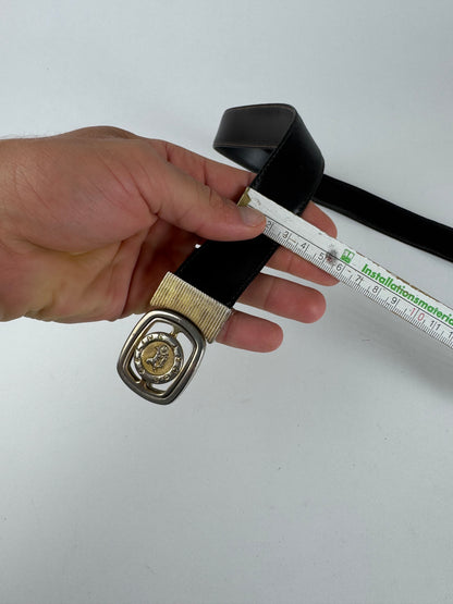 Vintage Celine Paris Sport leather belt black