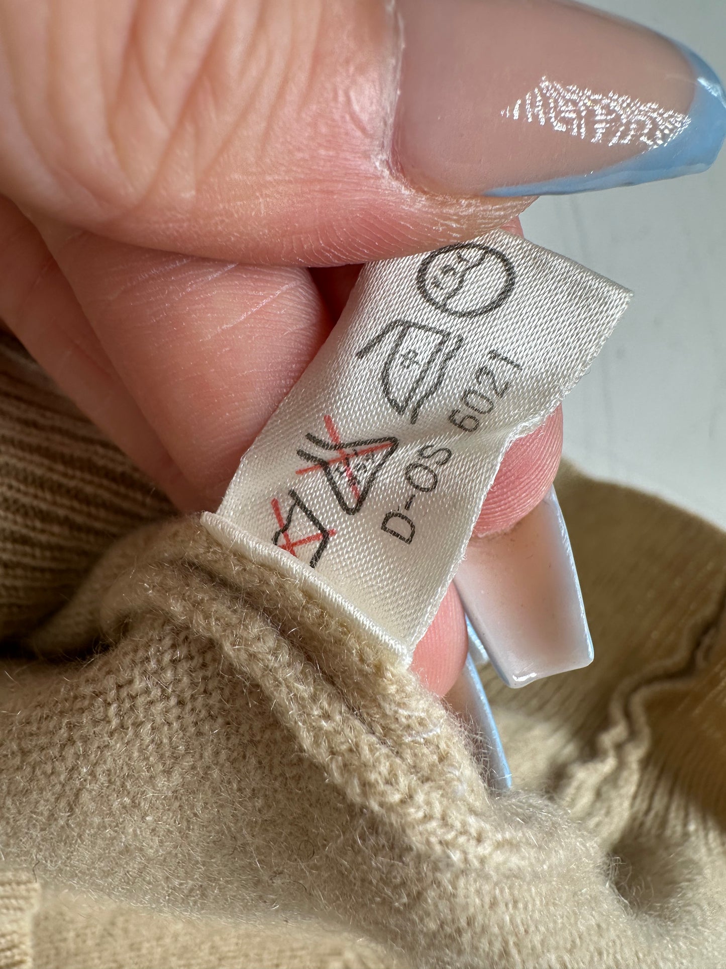 Vintage Chloe Cashmere Short Sleeve Sweater Beige L