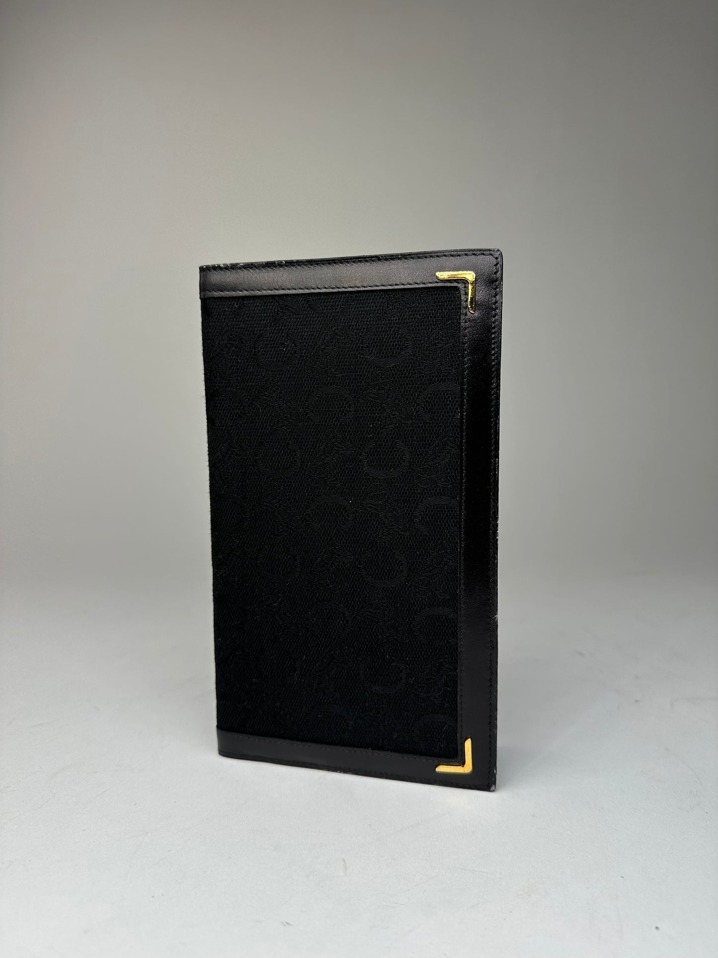 Vintage Celine Paris Monogram Leather Card / ID Holder  black