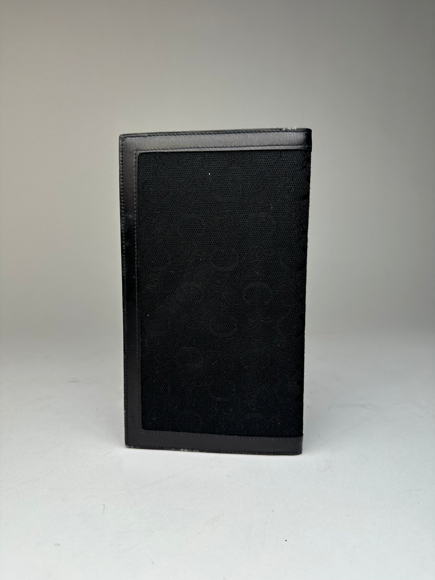 Vintage Celine Paris Monogram Leather Card / ID Holder  black