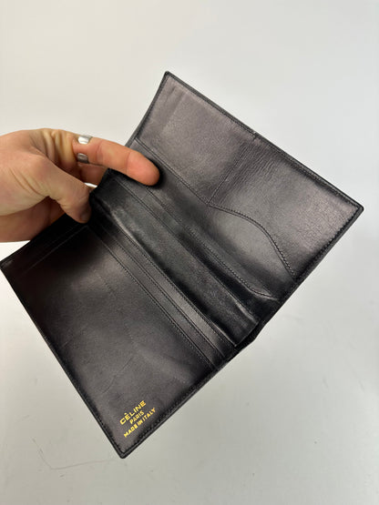 Vintage Celine Paris Monogram Leather Card / ID Holder  black