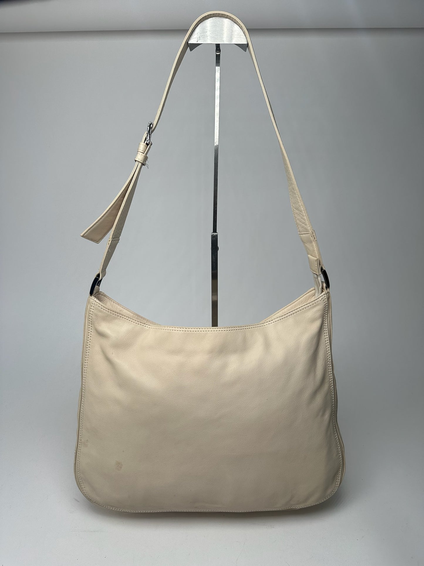 Vintage Issey Miyake Leather Bag white