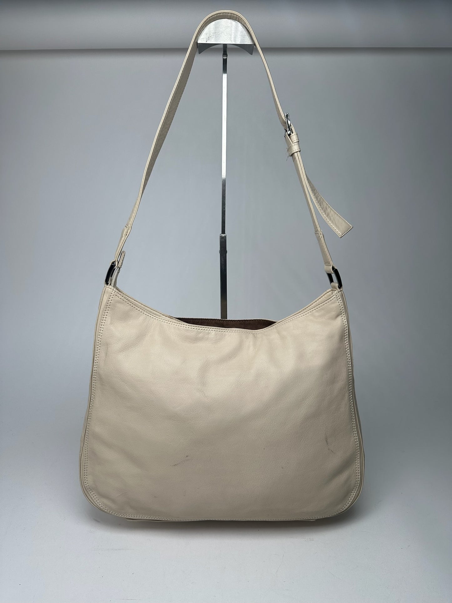 Vintage Issey Miyake Leather Bag white
