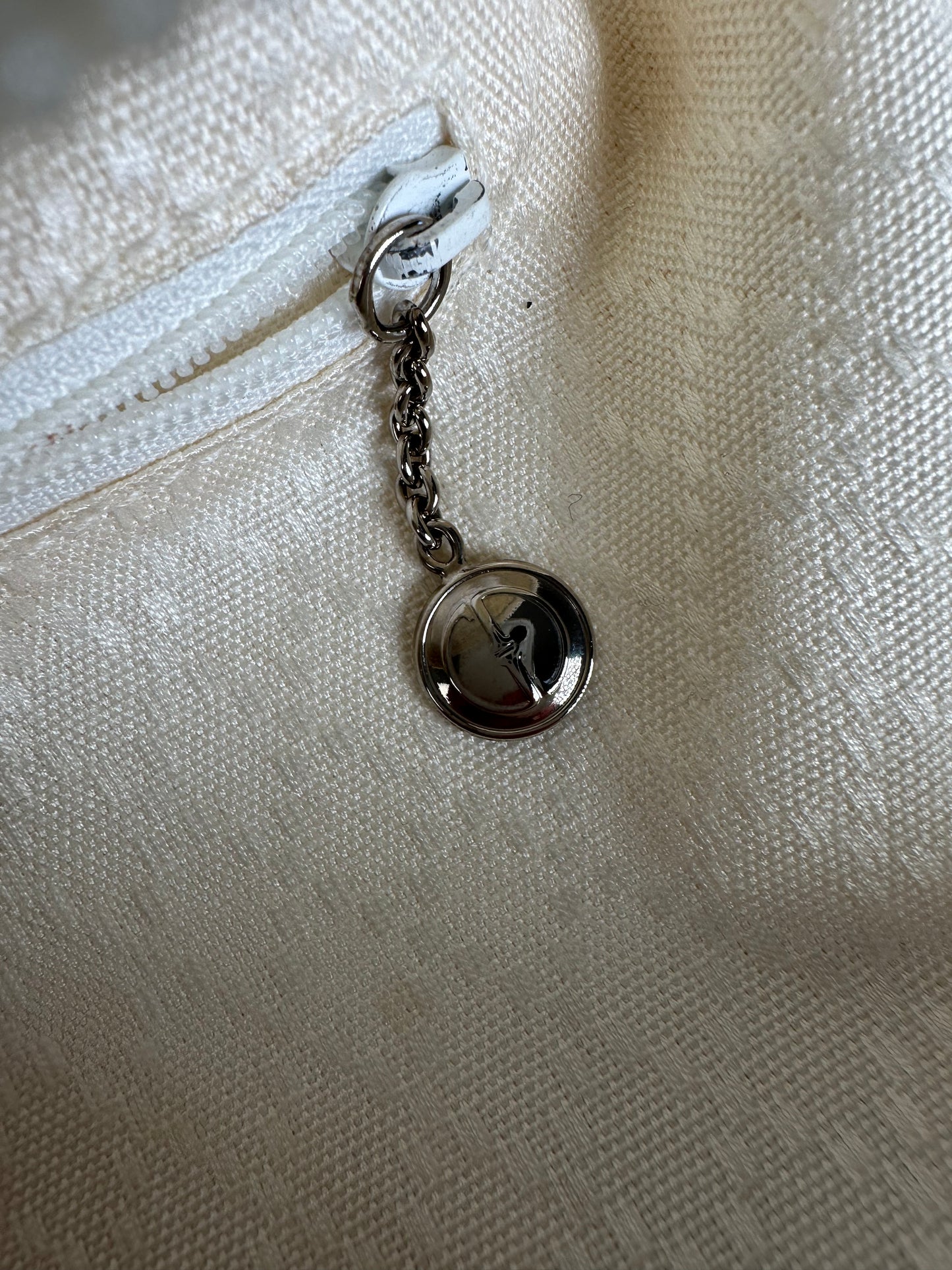 Vintage Gucci Bamboo Handle Canvas Tote Bag Ivory