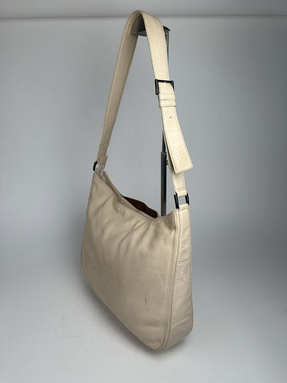 Vintage Issey Miyake Leather Bag white