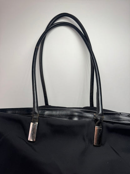 Sac vintage en cuir et coton Gucci noir