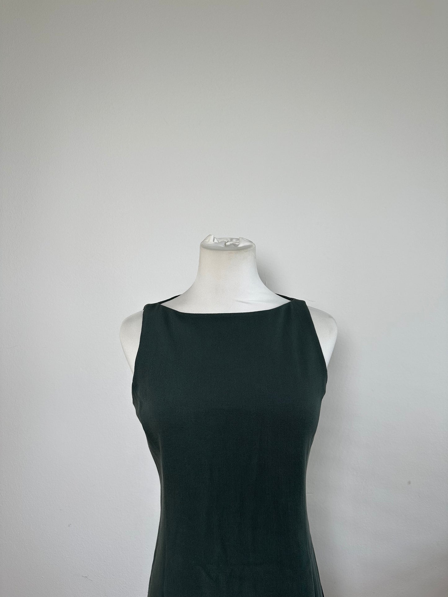 Vintage Emporio Armani Sleeveless Dress Dark Green XS